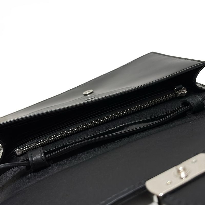 Gucci Wallet Interlocking G 369664 Black Shoulder Wallet With Detachable Strap