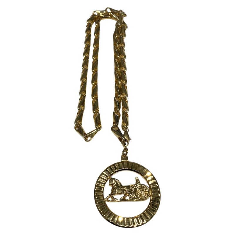 Celine 5: Carriage Circle Plate Necklace Women's Gold - Celine