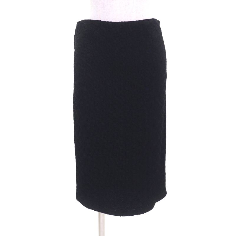 Gucci 771291 GG Pattern Knee-length Tight Skirt Bottoms Black 36 Hanger Made In