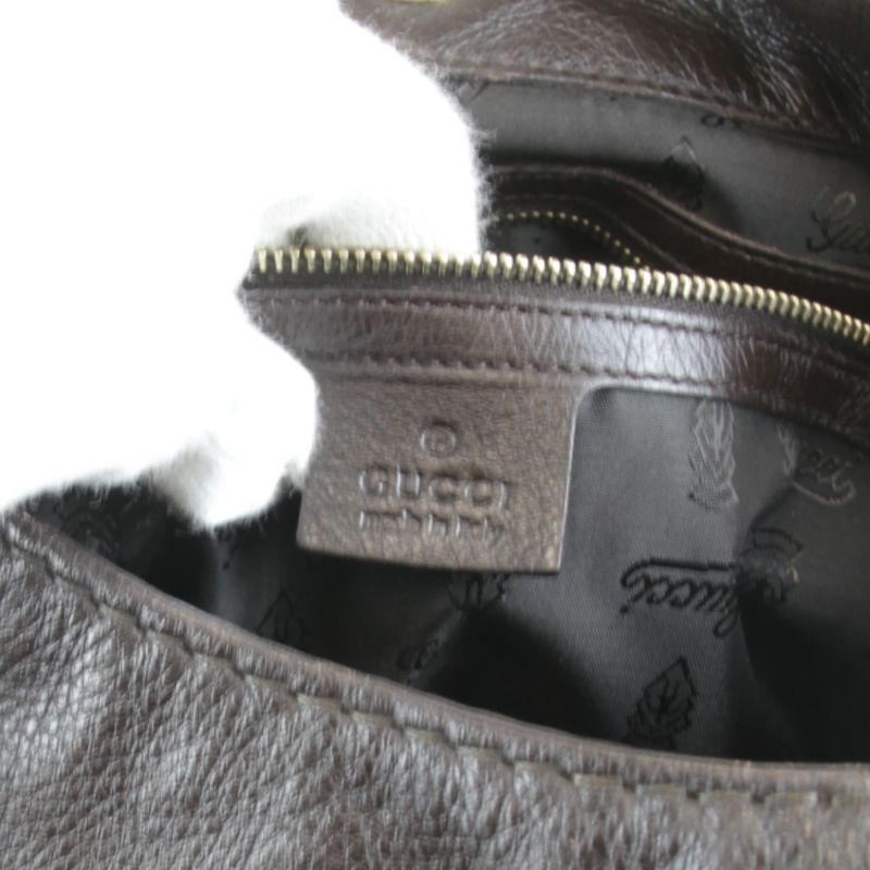 Gucci 203503 486628 Shoulder Bag Leather Brown