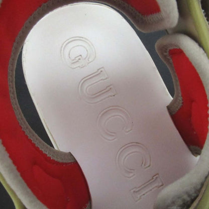 Gucci Mesh Velcro Sandals 570440 Size 34 Beige Multicolor Women Used