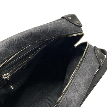 Gucci Shoulder Bag GG Plus GG Supreme 626363 Black And Dark Gray Leather