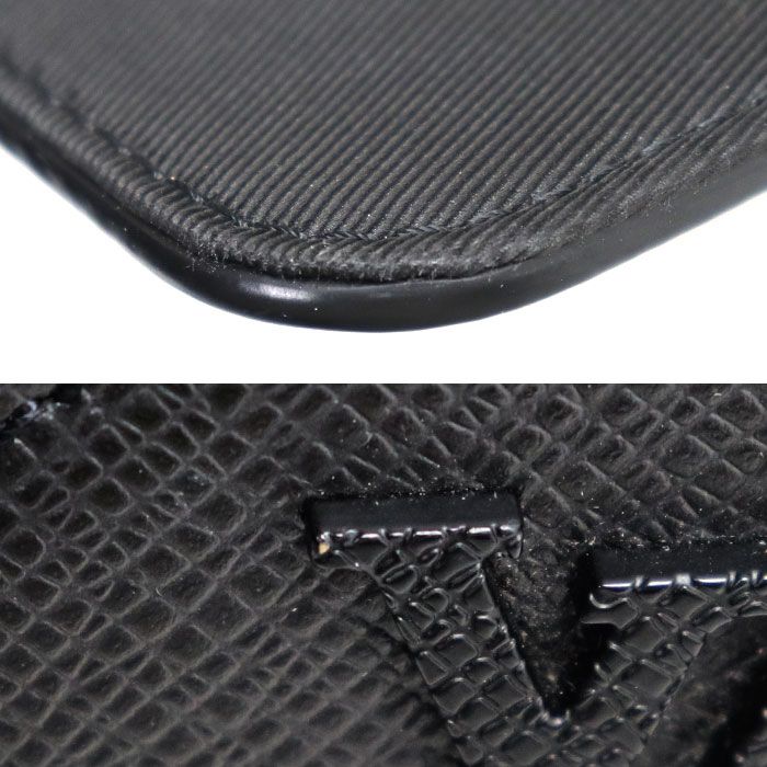 Louis Vuitton New Flap Messenger Shoulder Bag Taiga Black M30807 IC Men's