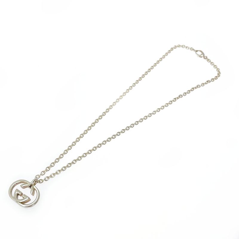 Gucci Silver Interlocking Necklace 25.8g 925 Engraved 337846 Necklace