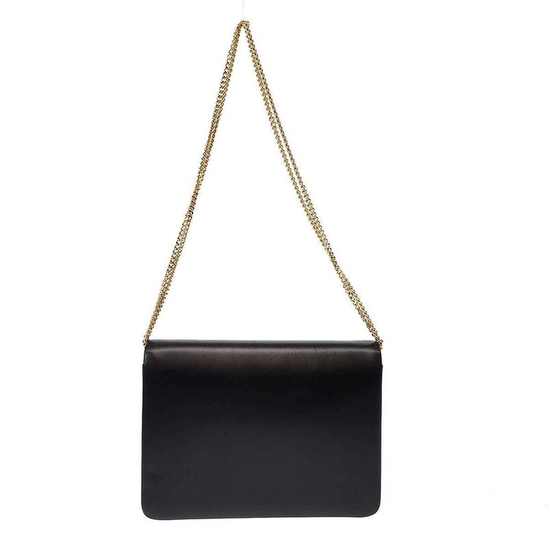 Christian Dior CD Metal Leather Chain Bag Black