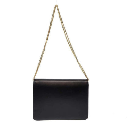 Christian Dior CD Metal Leather Chain Bag Black