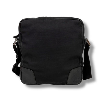 Gucci Crossbody Bag Shoulder Bag Black Cima Leather GG Pattern Nylon Canvas
