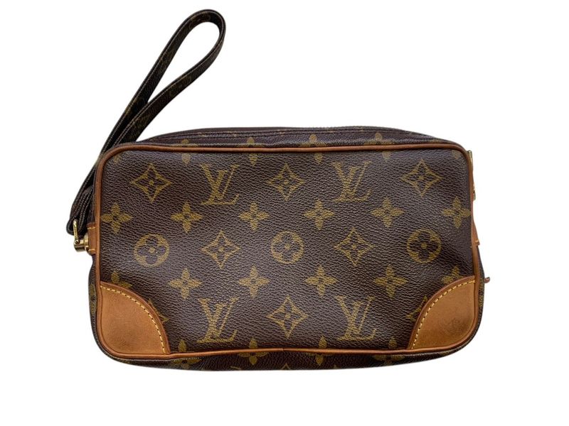 2174 Louis Vuitton LV Marly Dragonne PM Monogram Clutch Bag Second Bag Brown