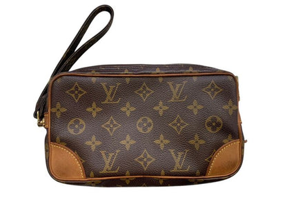 2174 Louis Vuitton LV Marly Dragonne PM Monogram Clutch Bag Second Bag Brown