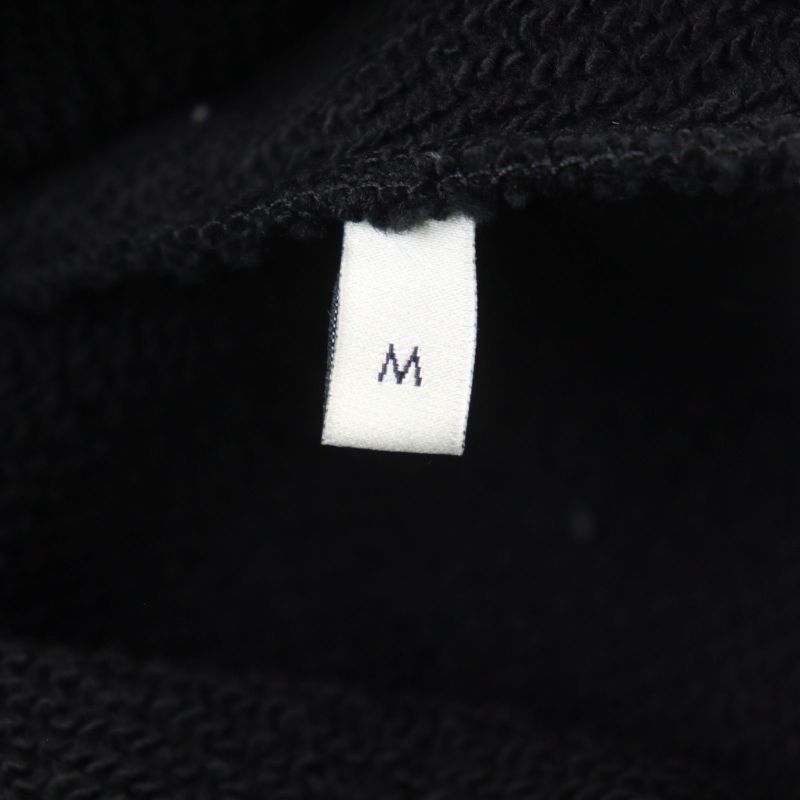 Gucci 475374 100% Cotton Interlocking G Logo Print Pullover Hoodie Black M Made