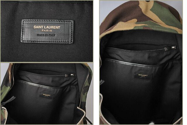 Saint Laurent Backpack YSL Saint Laurent City Camouflage Army Green 435988