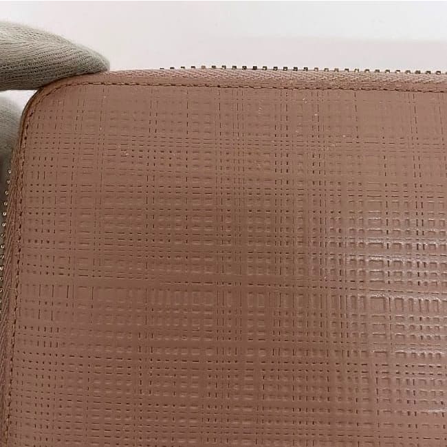 Loewe Round Zipper Long Wallet Pink Linen