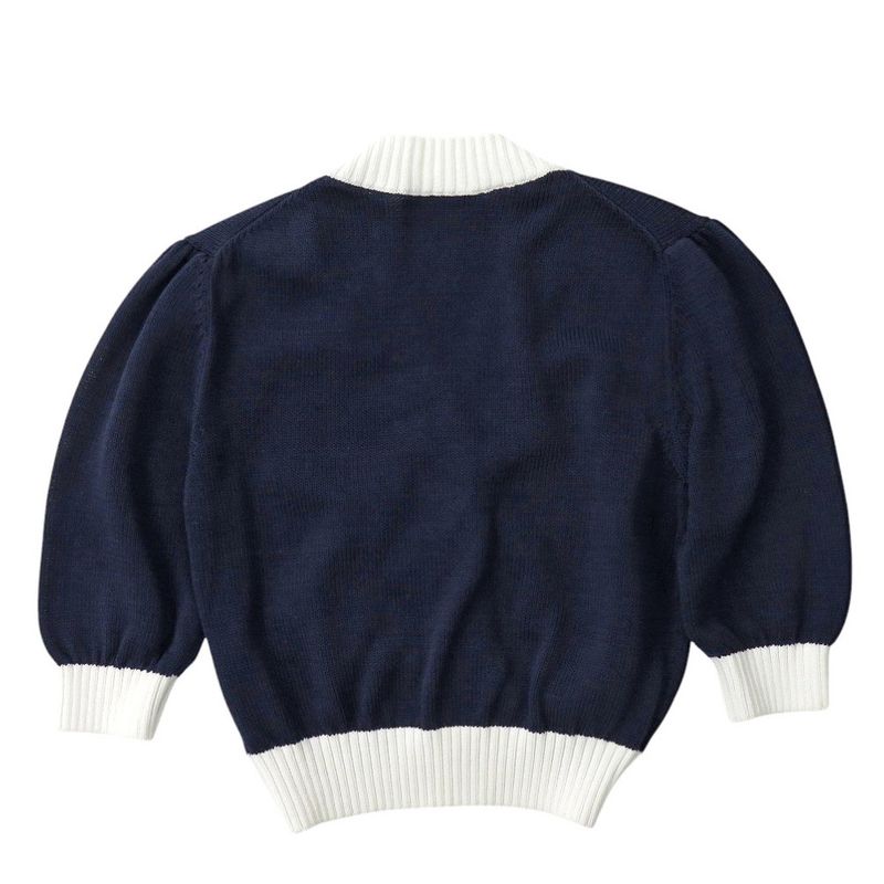 Prada Cropped Cotton Cardigan P25i04 Size 36 Cotton Navy Short Sleeves Knit