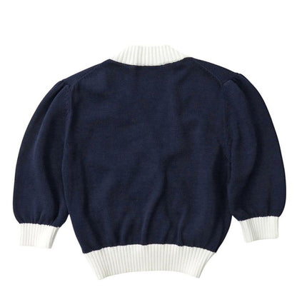 Prada Cropped Cotton Cardigan P25i04 Size 36 Cotton Navy Short Sleeves Knit