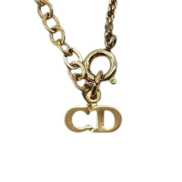 Christian DIOR Necklace Metal Plated Metal Plated CD Logo Gold