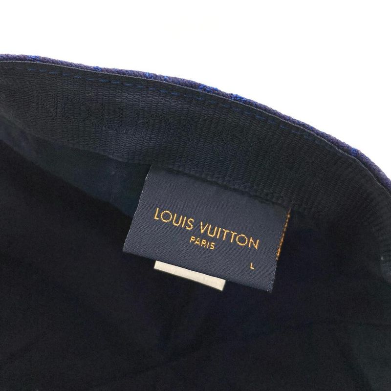 Louis Vuitton Monogram Essential Cap Cotton Polyester M77590 Blue L 60cm