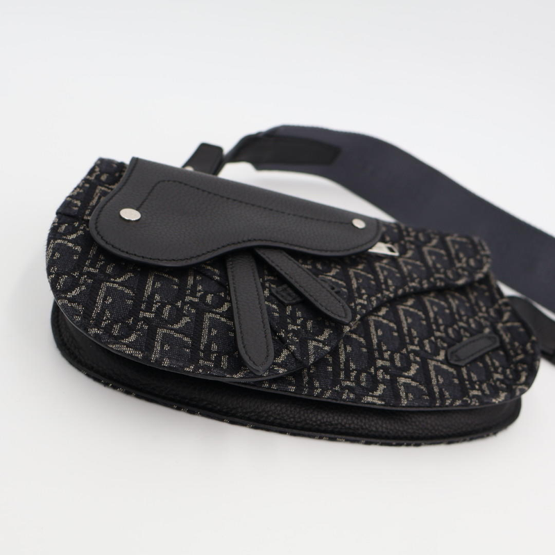 Christian DIOR Body Bag Saddle Shoulder Black