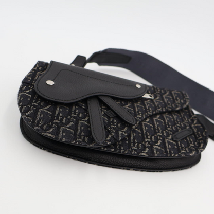 Christian DIOR Body Bag Saddle Shoulder Black