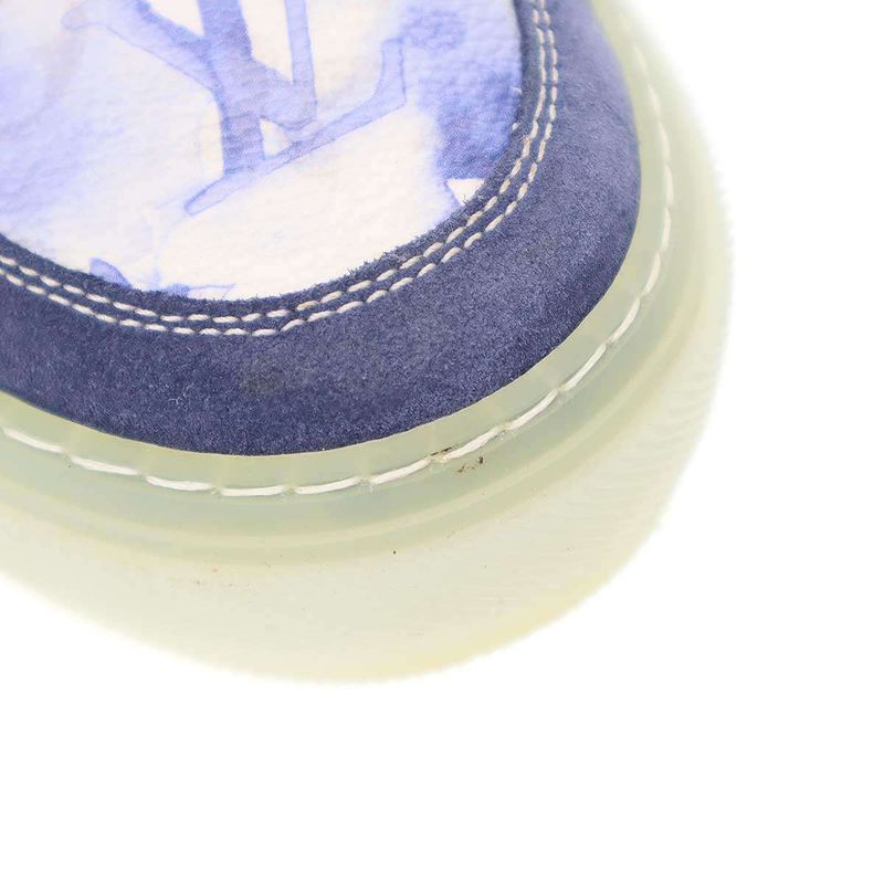 Louis Vuitton Watercolor Monogram Low Cut Sneakers White Blue 7 1 2