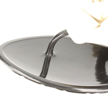 Chanel Coco Mark Camellia Rubber Sandals Women's 35 Black And White Made In