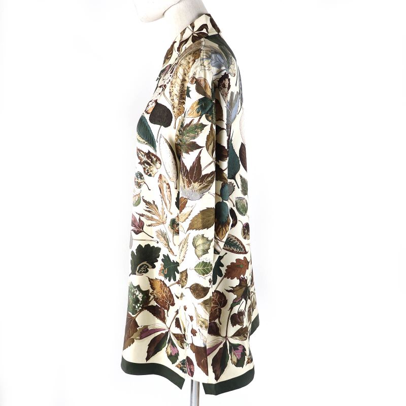 Hermes Vintage Tourbillon Swirls 100% Silk Margiela Period Fallen Leaves Long