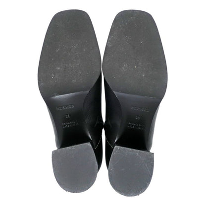 Hermes Flats 60 Black 38 Shorts Leather Women's Shoes Apparel