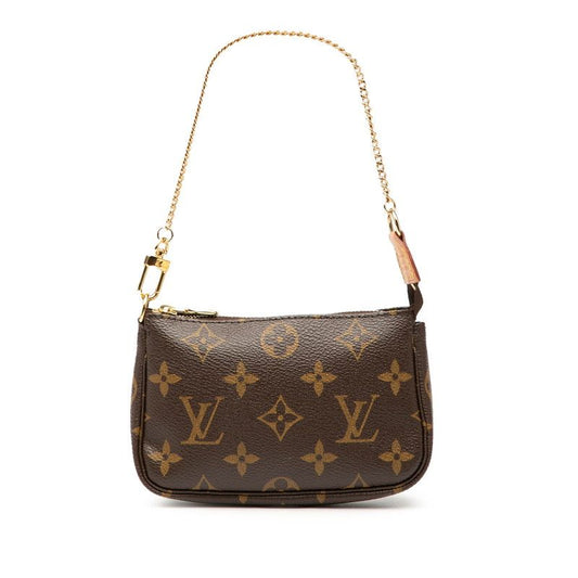 Louis Vuitton Monogram Accessoire Pouch Mini Handbag M58009 Brown PVC Leather