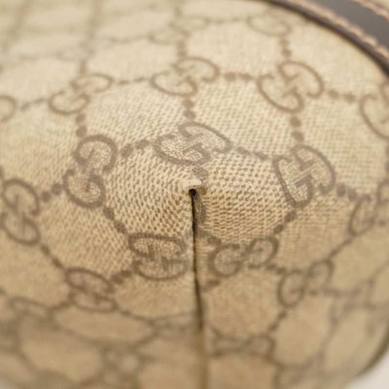 Gucci Tote Bag GG Supreme 197953 PVC Brown Gold Hardware Women's