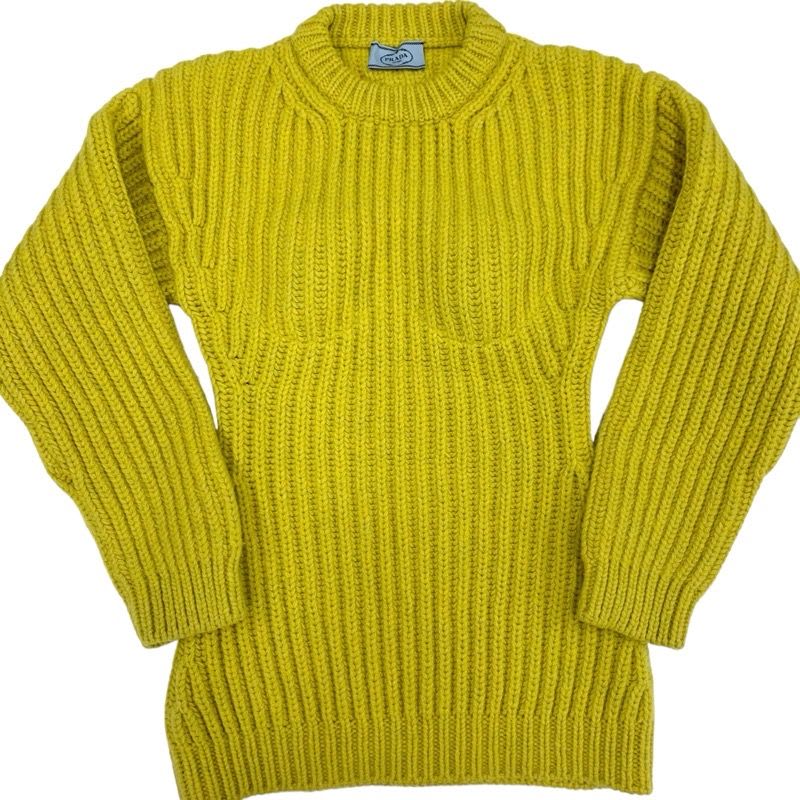 Prada Top Wool Yellow Knit Triangle With Cup