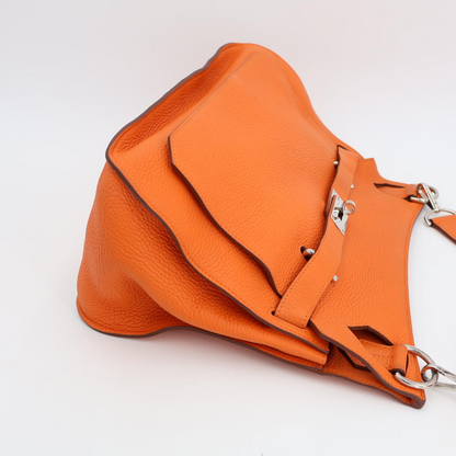 Hermes Gipsyère 34 Orange Silver Hardware □R Engraved Circa 2014 Unisex