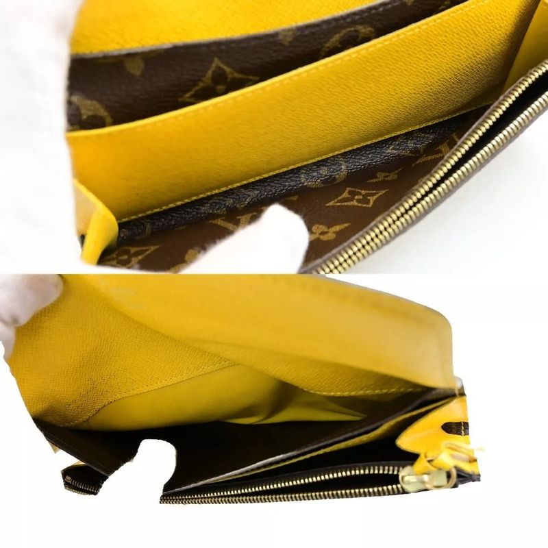 Louis Vuitton Long Wallet Portefeuille Emily Monogram Yellow M60698 61fa064