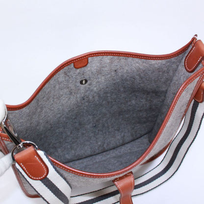 Hermes Evelyn 1 Leather And Felt Gray Shoulder Bag Silver