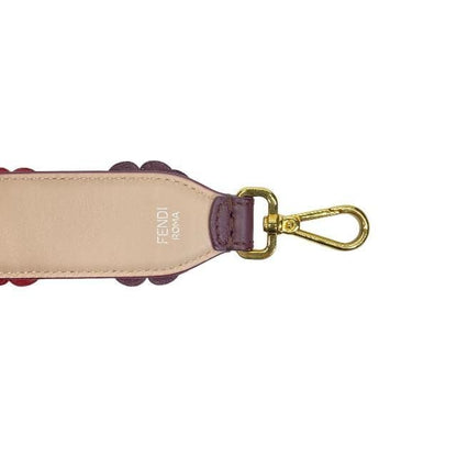 Fendi Strap You Shoulder Strap Small Flower Motif Studded Leather Purple