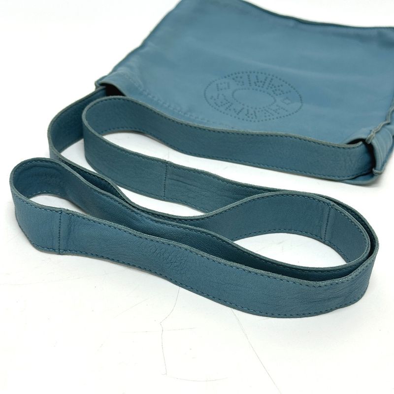 Hermes Shoulder Bag Crudo Cell Leather Blue Jean Blue