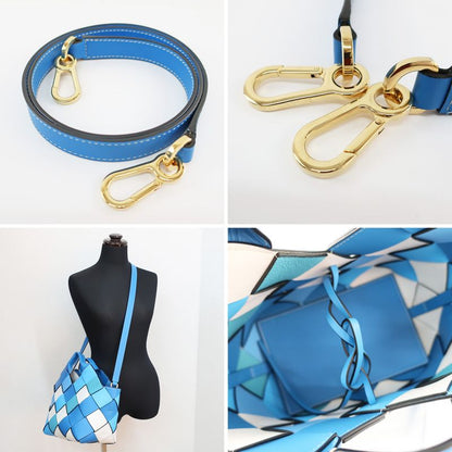 Loewe Woven Basket Bag Small Handbag Shoulder - 2WAY Leather Blue -
