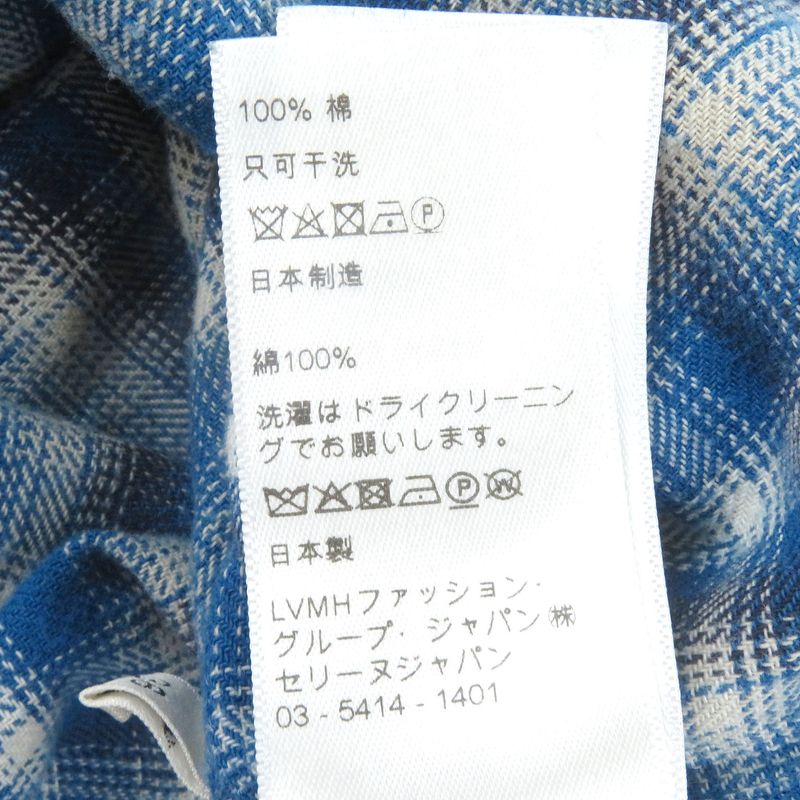 Celine 21SS 2c486354m Loose Shirt In Checked Cotton 100% Cotton Checked Long