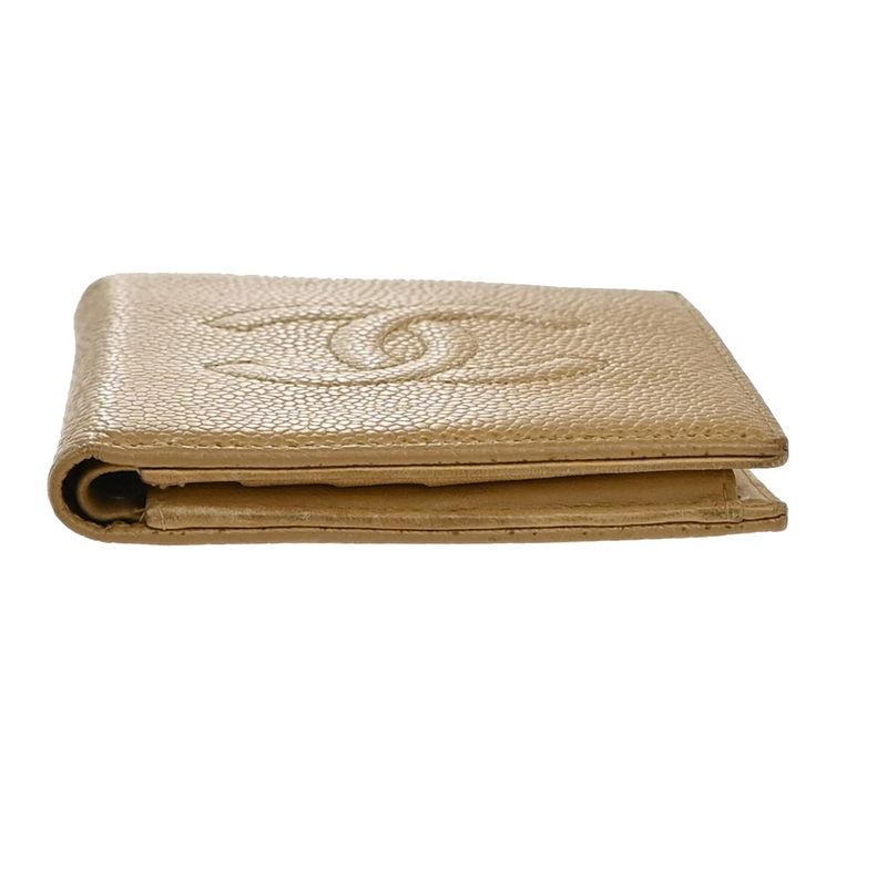 Chanel Wallet Folded Caviar Skin Beige 62kb036