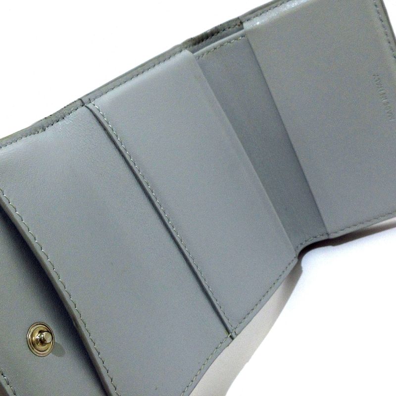 Celine Trifold Folded Compact Wallet Light Blue Leather