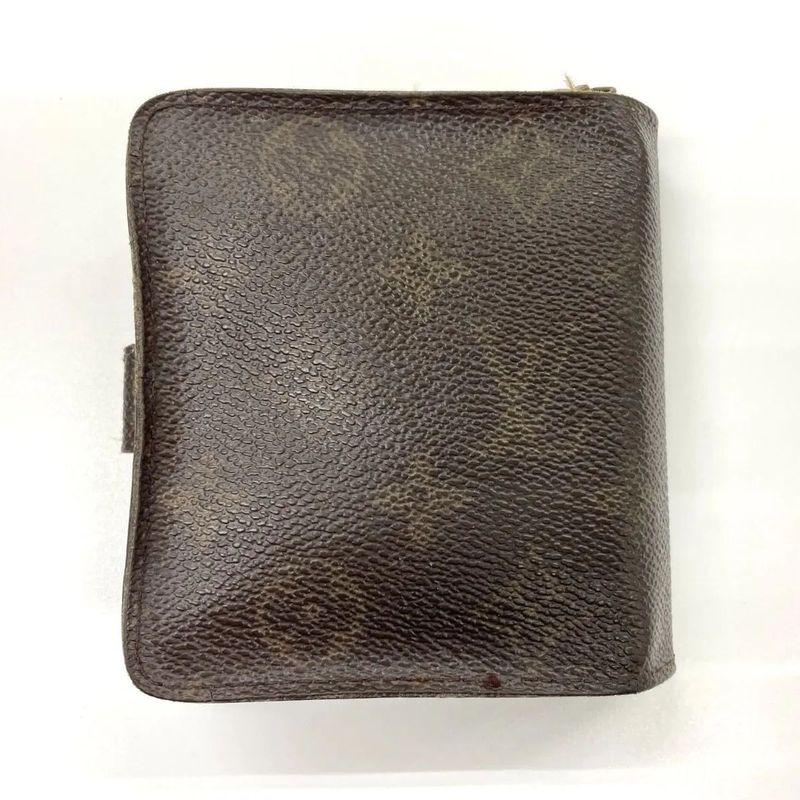 Louis Vuitton Monogram Compact Zipped Folding Wallet M61667 Brown Made In France
