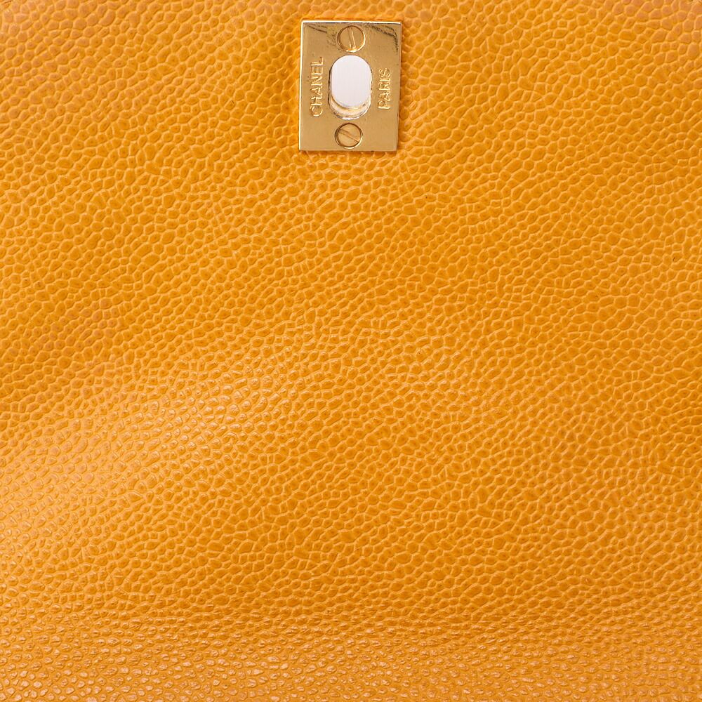 Chanel Backpack Caviar Skin Triple Coco Turnlock Yellow Gold Hardware Women's