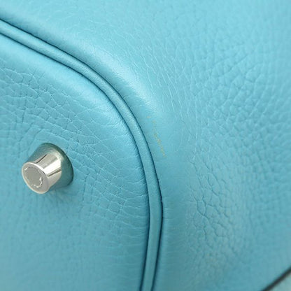 Hermes Handbag Picotin Lock MM Eclat Taurillon Clemence Swift Blue Dunol X