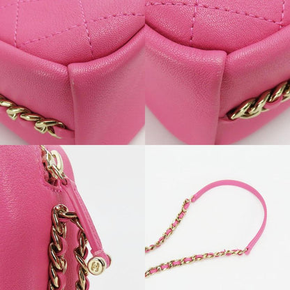 Chanel Shoulder Bag Matelasse Chain Leather Pink Gold Hardware Crossbody Coco