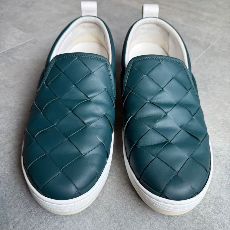 Bottega Veneta Maxi Intrecciato Sneakers Slip-on Leather Men 44 29cm (11.42in)