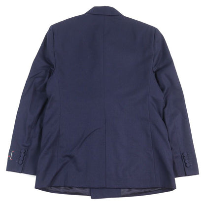 Gucci 23SS 736770 100% Wool Notched Lapel Walnut Double Breasted Jacket Navy 48