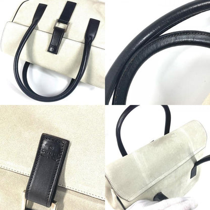 Gucci Handbag Logo 000 0844 Suede/leather Black