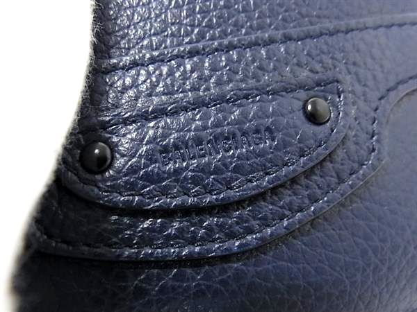 Balenciaga 640109 Neo-classic Leather Card Case Card Holder Pass Case Navy