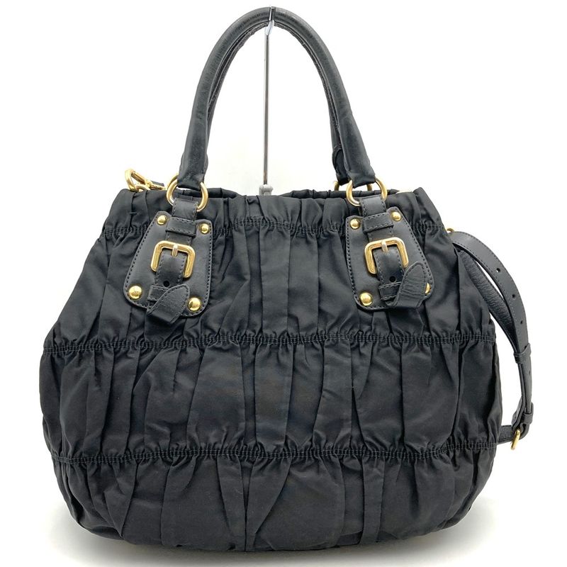 Prada Handbag Tote Shoulder Bag 2way Nylon Black Women