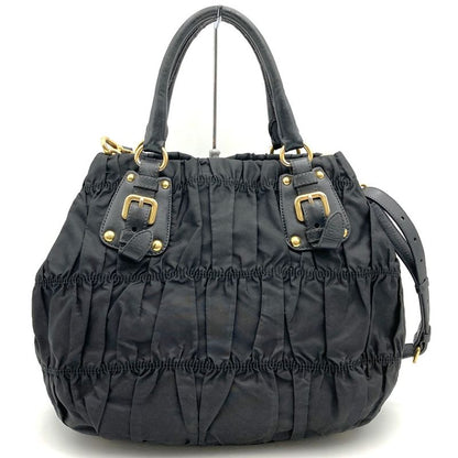 Prada Handbag Tote Shoulder Bag 2way Nylon Black Women