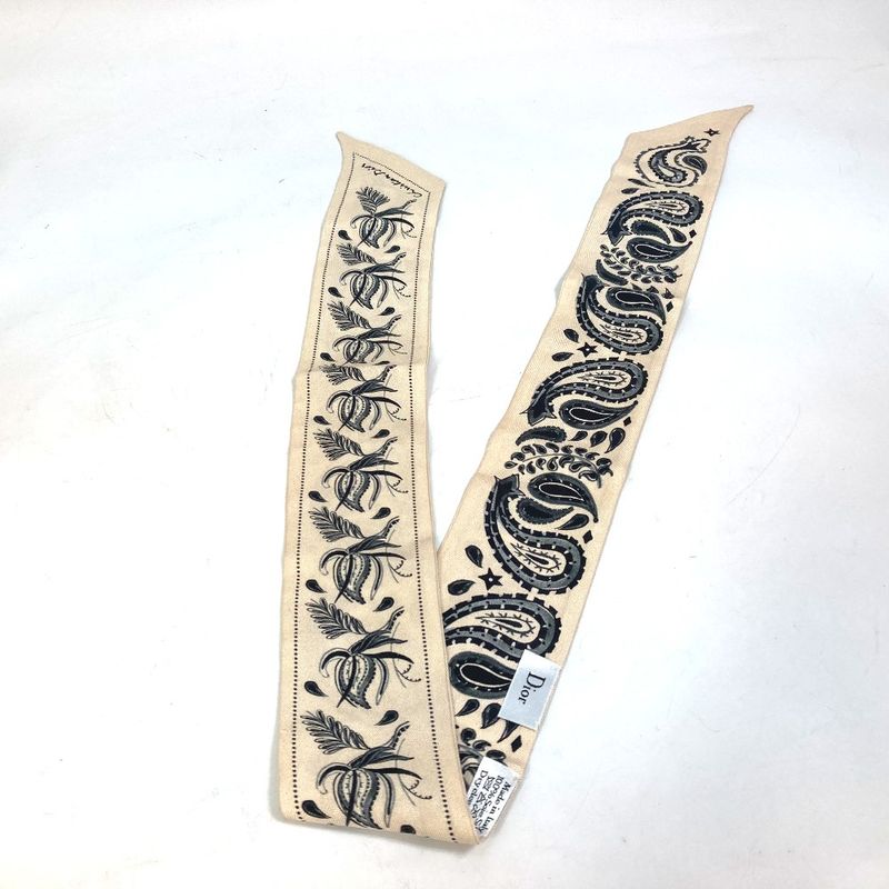 DIOR Scarf Logo Mitzvah Silk Beige
