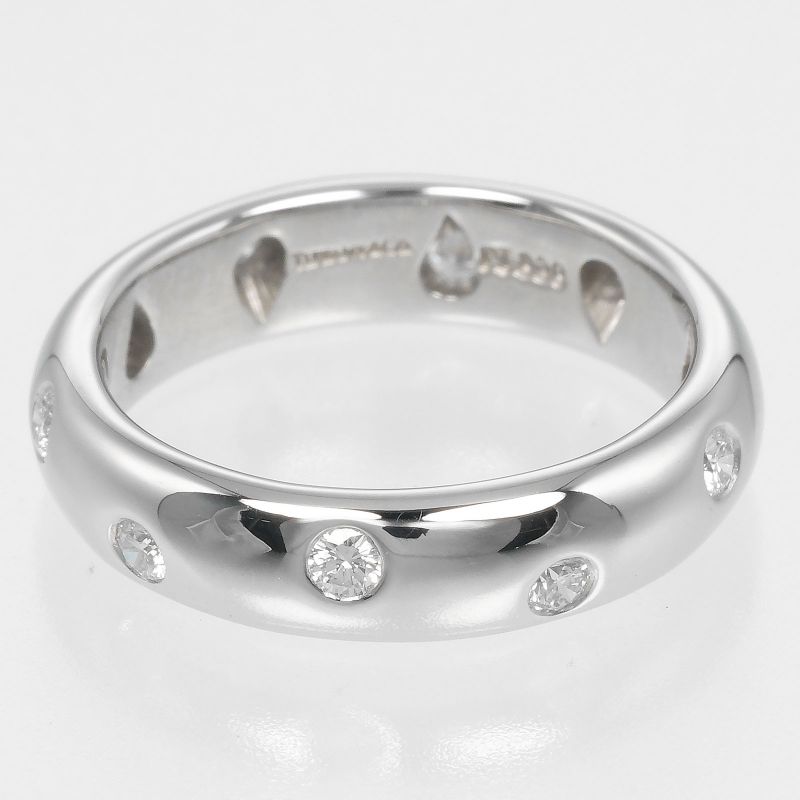Tiffany & Co Dots Pt950platinum × Diamond 7.5 Ladies 6.7g Ring